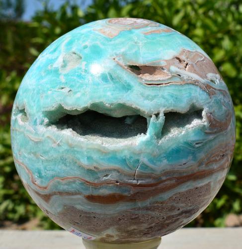 1623 Grams Blue Aragonite Round Sphere (1 of 4)