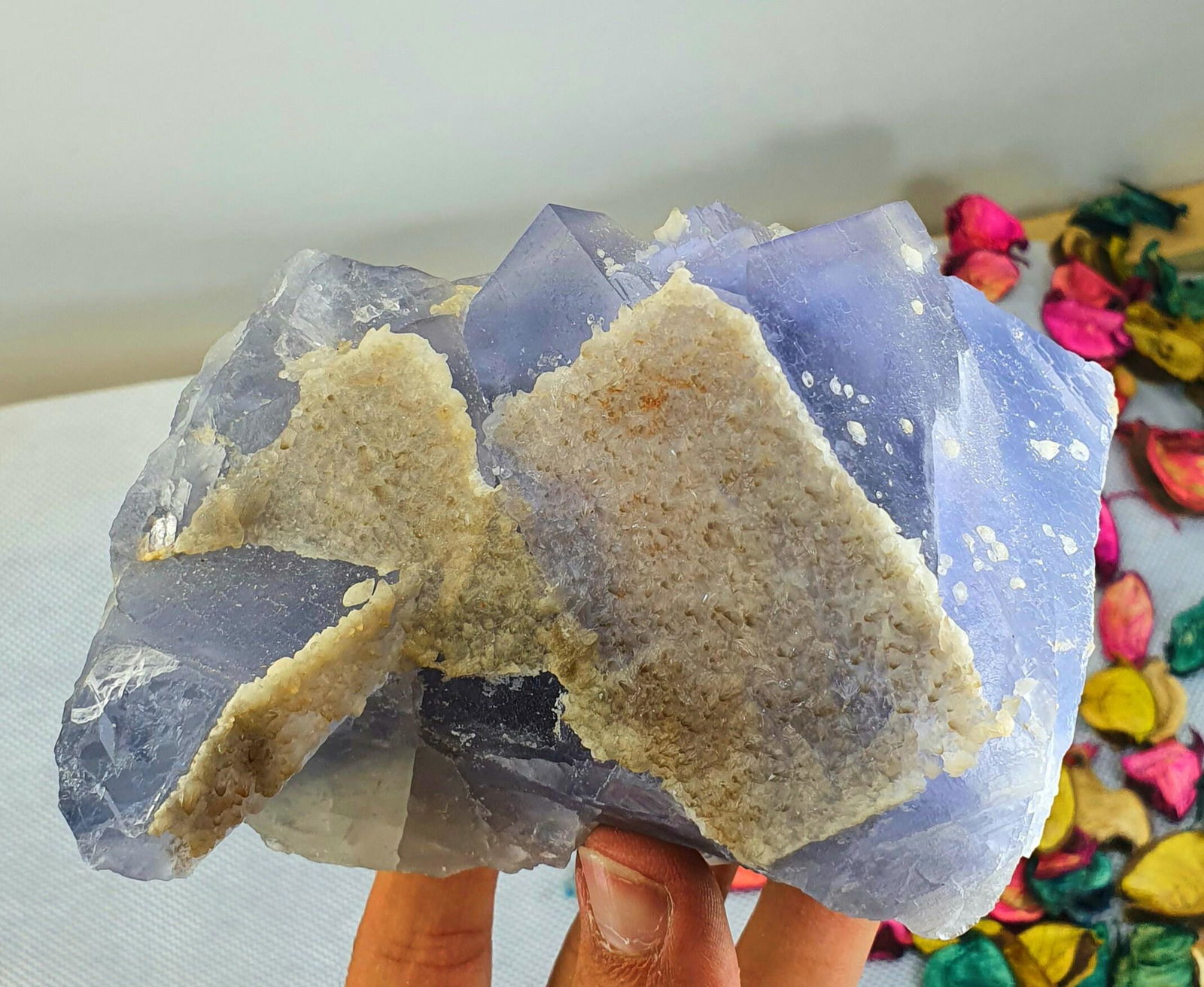 Fluorite Specimen , Cubes Fluorite Fine Bluish Phantom Flourite Crystals - 1150 Gram - 135*85*75 mm (1 of 4)