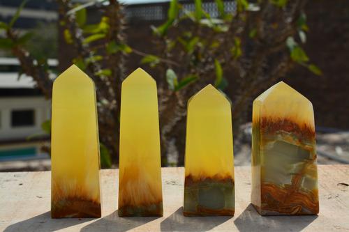 550 Grams Lemon Calcite Towers (1 of 4)