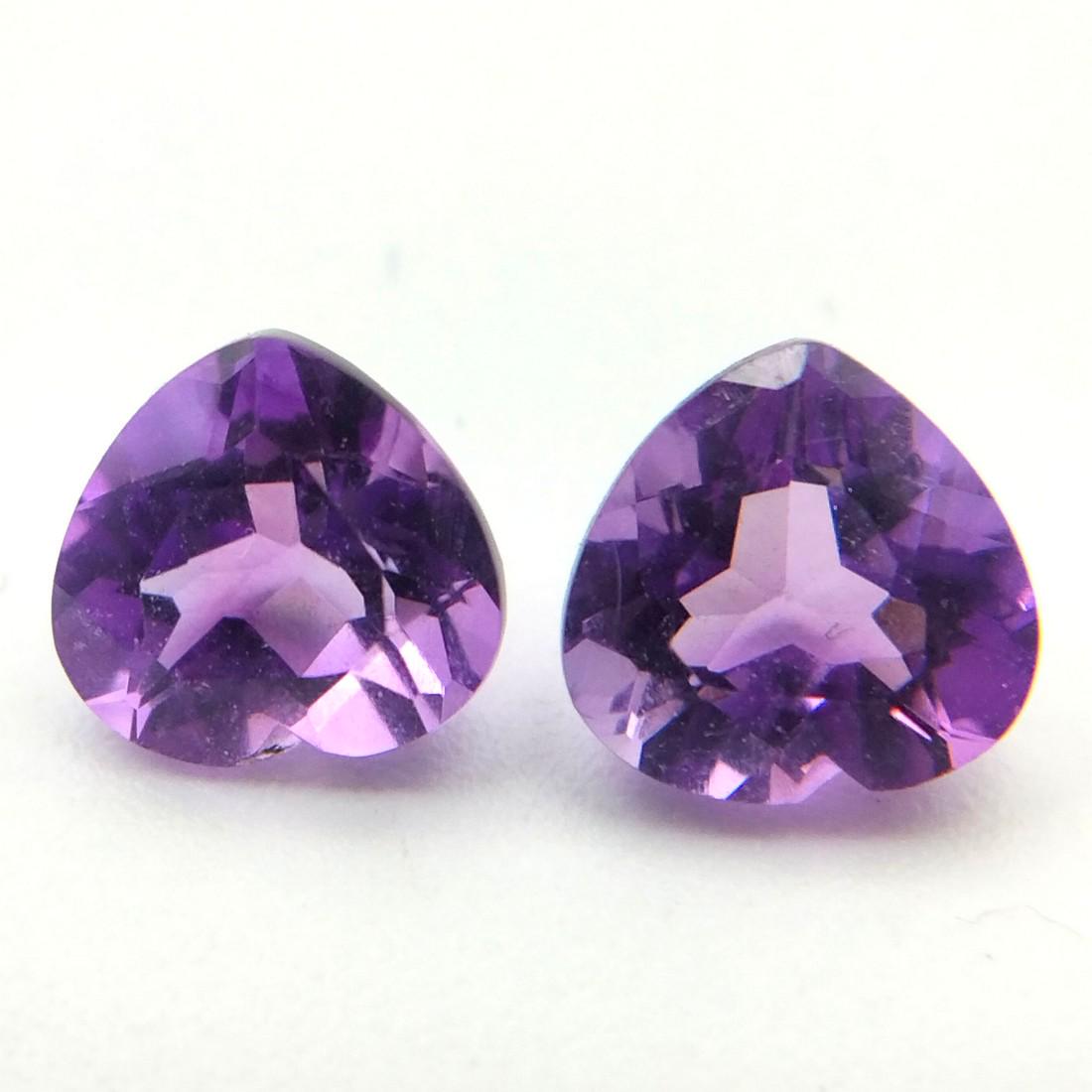 Natural Heart Cut 1.48 Carats Amethyst Loose Gemstone 2 pac (1 of 6)