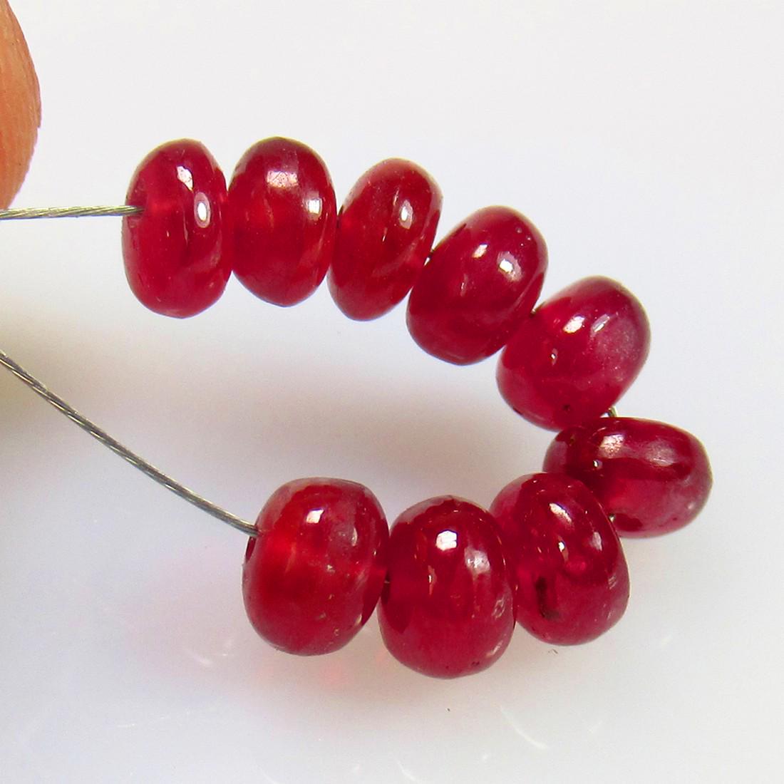 9.58 Ct Natural 9 Mozambique Red Ruby Round Beads (1 of 2)