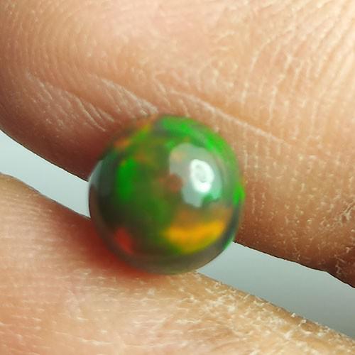 0.90 CTS NATURAL BLACK OPAL ROUND SHAPE GOOD COLOR LOOSE GEMSTONES (1 of 6)