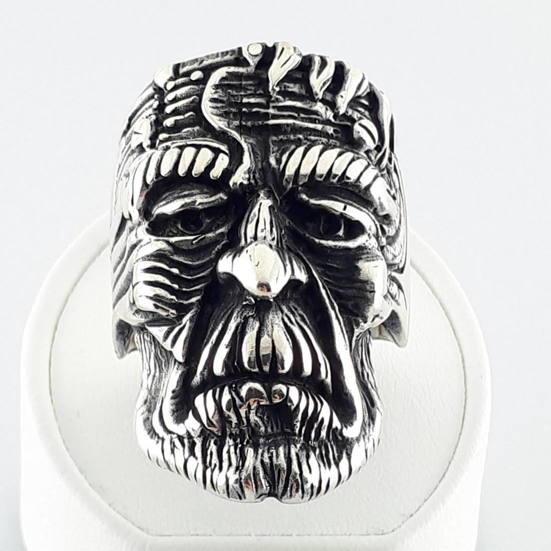 925 Sterling Silver - Ring: Ring Gender : Men Material : 925 Sterling Silver Weight : 26,58 gr Condition : NEW / Unused Size : US:12 , EU:67.2 , UK:X , D:21.5 mm Free resizing on demand Item no:C226 -- SHI