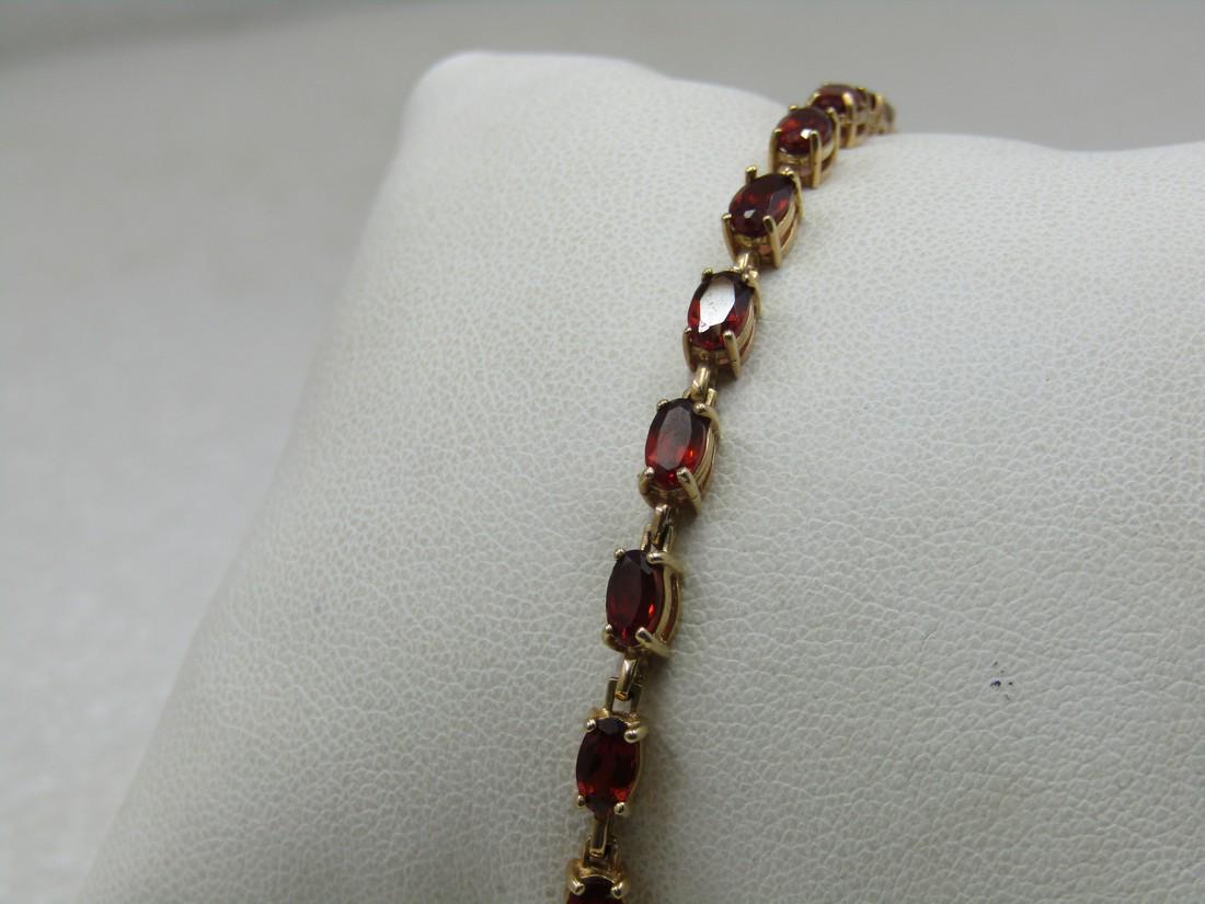 Vintage 10kt Red Tourmaline Tennis Bracelet, 7.25" (1 of 8)