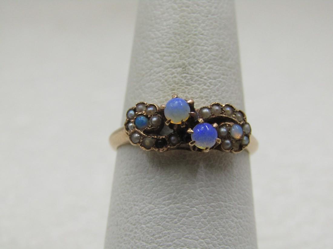 Antique Victorian 12kt Opal Pearl Ring, Sz. 6.5, Rose Gold (1 of 7)