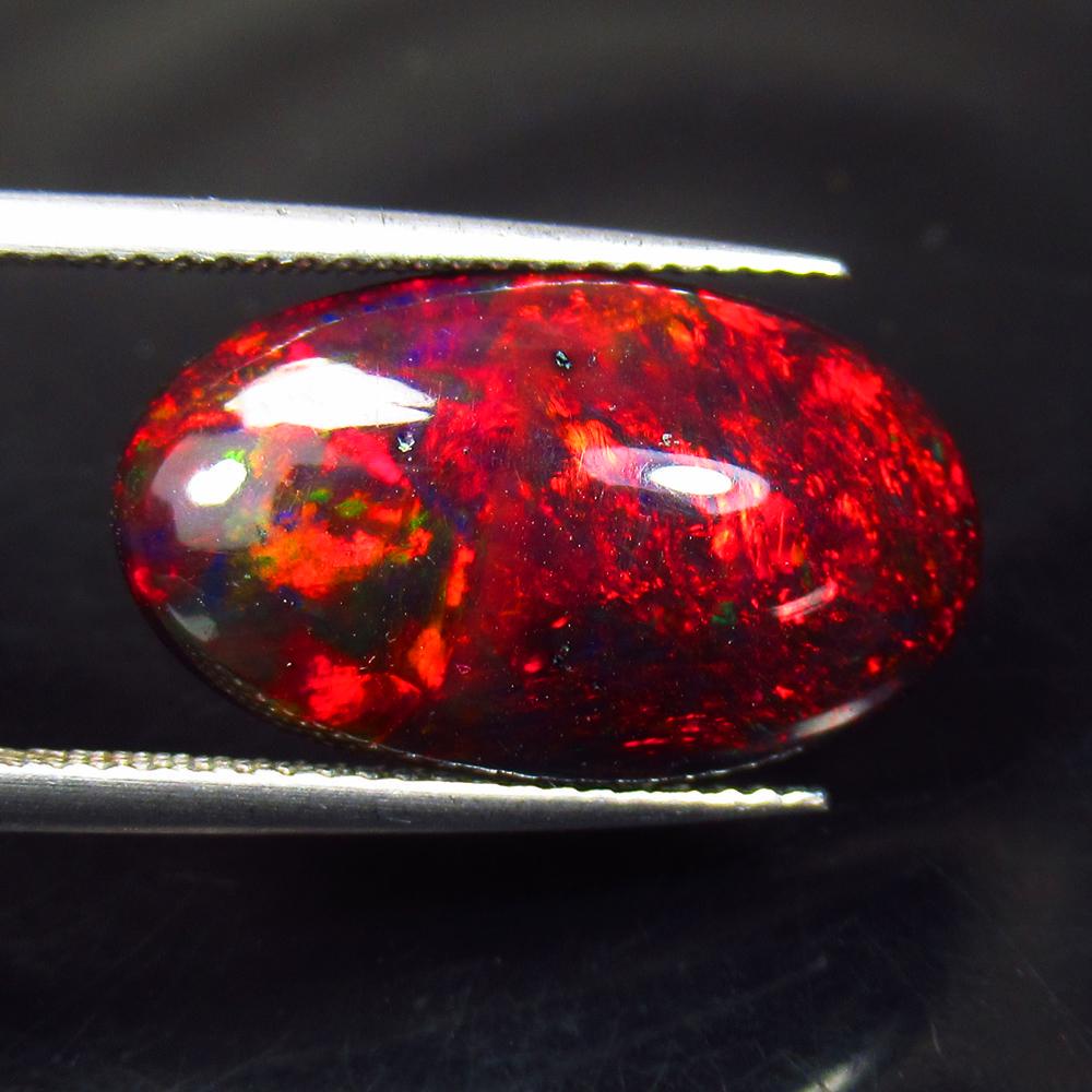 5.04 Ctw Natural Ethiopian Black Fire Opal Oval Cab (1 of 2)