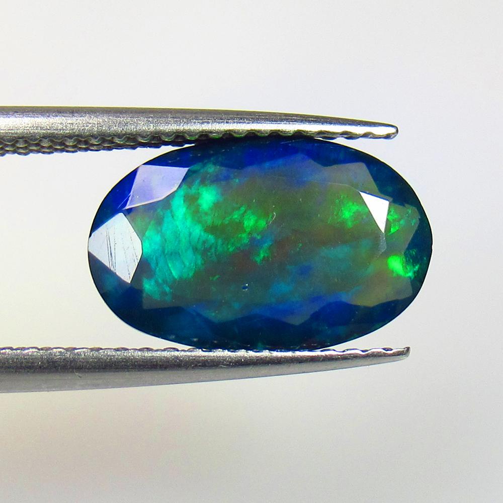 2.10 Ctw Natural Ethiopian Black Fire Opal Oval Cut (1 of 3)