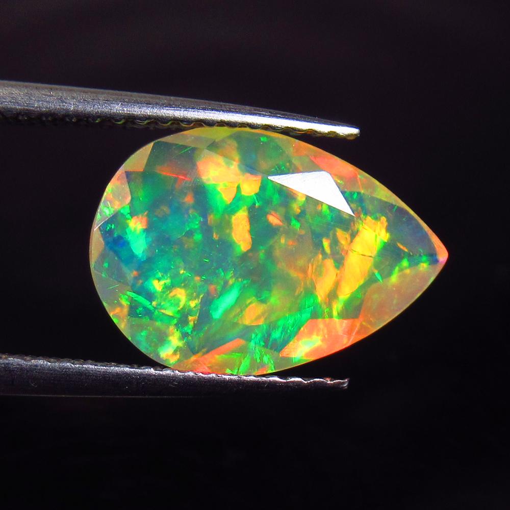 2.15 Ct Natural Ethiopian Multi-Color Opal Pear Cut (1 of 2)