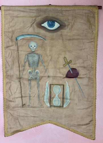 Two (2) Odd Fellows Antique ceremonial Banners (1 of 3)