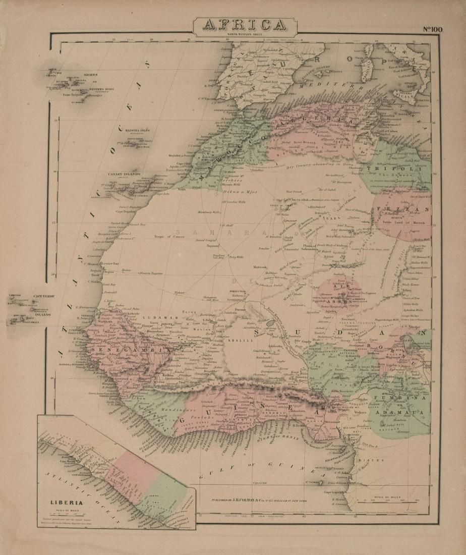 1855 Colton Map of Western Africa -- Africa North Western Sheet (1 of 1)