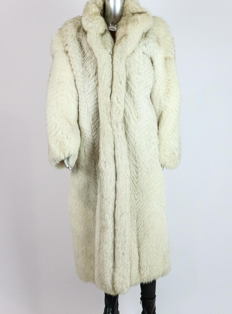 FLUFFY SAGA BLUE FOX FUR COAT EU: XL; US: 20 (1 of 13)