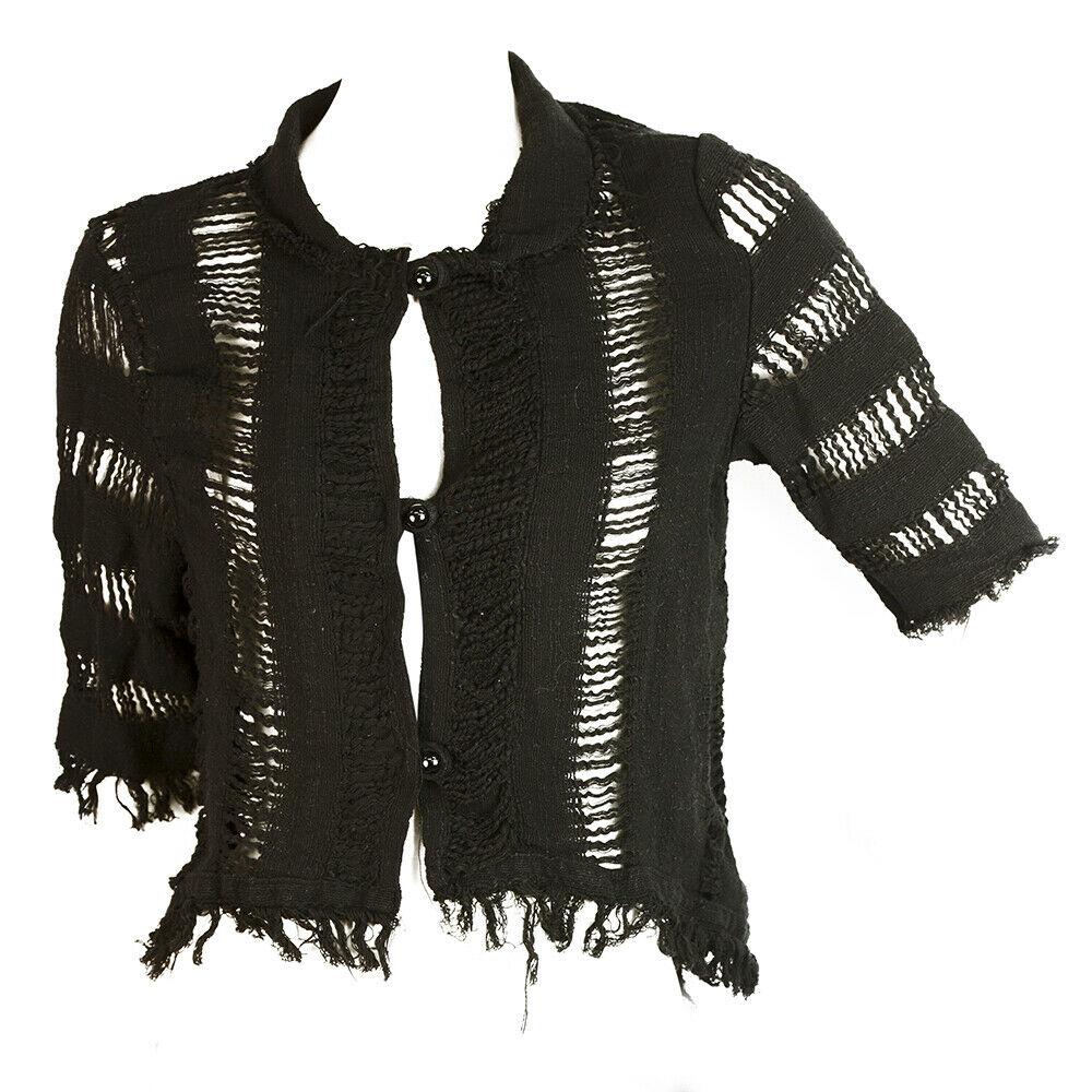 Point Loom Weaving Works Black Bolero Top Cardigan Cardi size S (1 of 10)