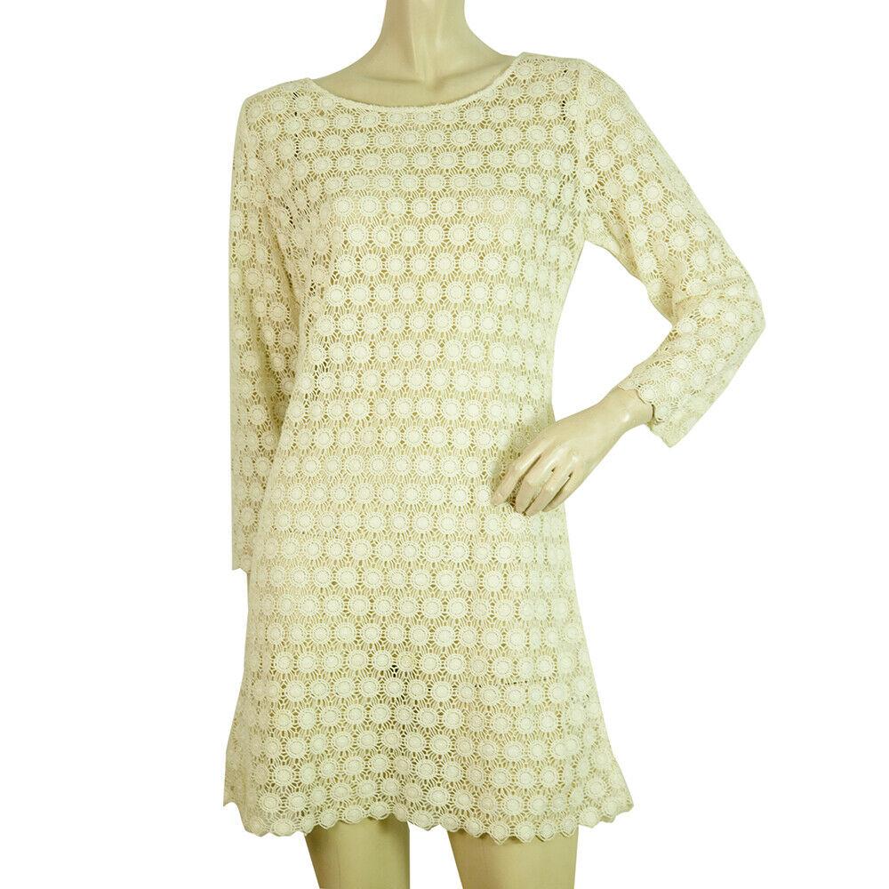 Cotton Broderie Ecru Off White Cover Up Beach Holiday Mini Dress (1 of 10)