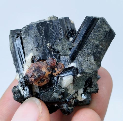 50 Gram Attractive Natural Black Tourmaline With Garnet Specimen (1 of 4)
