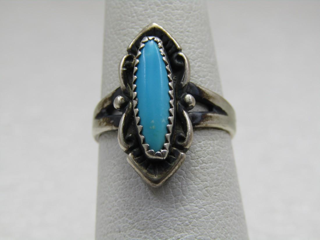 Vintage Sterling Southwestern Bell Trading Ring, Sz. 5.5 (1 of 7)