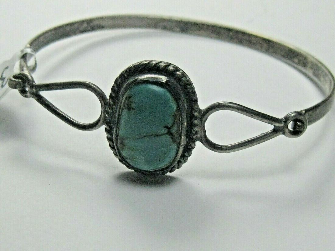 Vintage Southwestern Turquoise Sterling Cuff/Bangle Bracelet (1 of 5)
