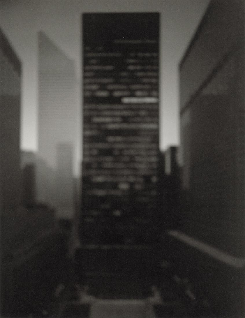 HIROSHI SUGIMOTO - Seagram Building, 1997: Aritst: Hiroshi Sugimoto Title: Seagram Building, 1997 Medium: Photo Litho, 2005, Germany Dimensions: 6.55x8.5" Description: Heat Wax Mounted on 8.5x11" Conservation Board Artist Bio: Hiroshi Sugimoto