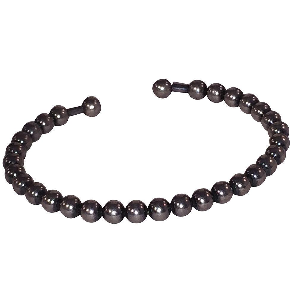 Italian Antiqued Sterling Silver Ball Bead Cuff Bracelet: Classic style with this sterling silver Italian ball bead cuff bracelet. Circa 1990s. Measures 2 3/4" by 2', adjustable. Classic and perfect to be worn alone or layered. Reserve: $101.00 Shipping: Dom