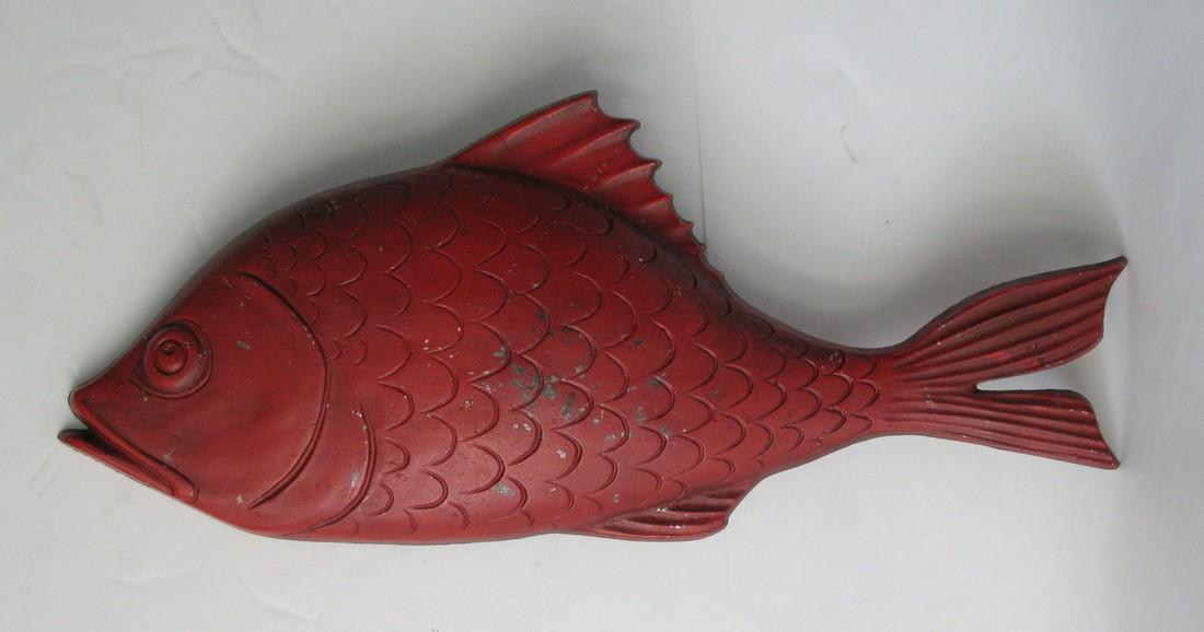Vintage cast metal fish trade sign. (1 of 3)