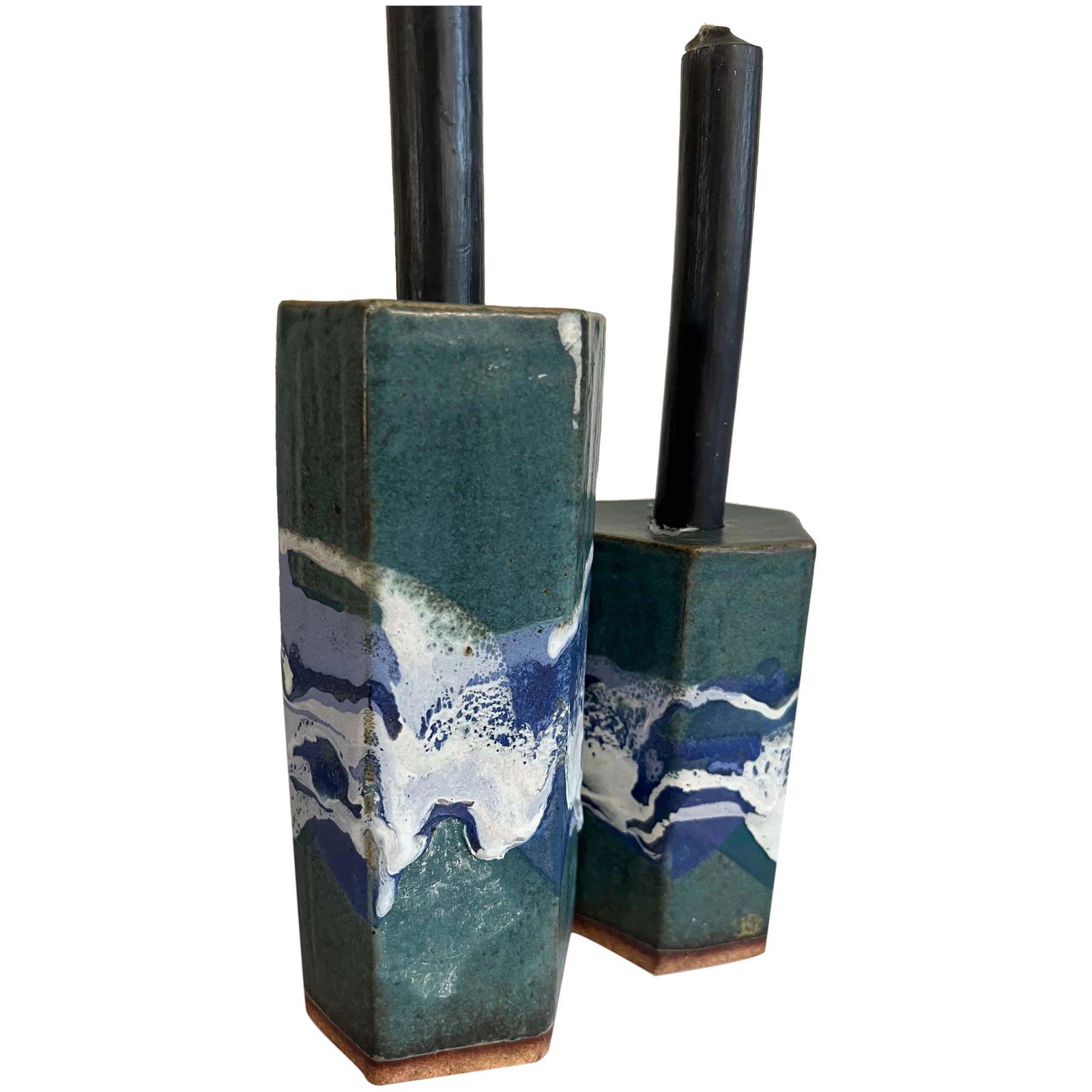 Vintage Studio art Mid century Candlestick Pottery (1 of 8)
