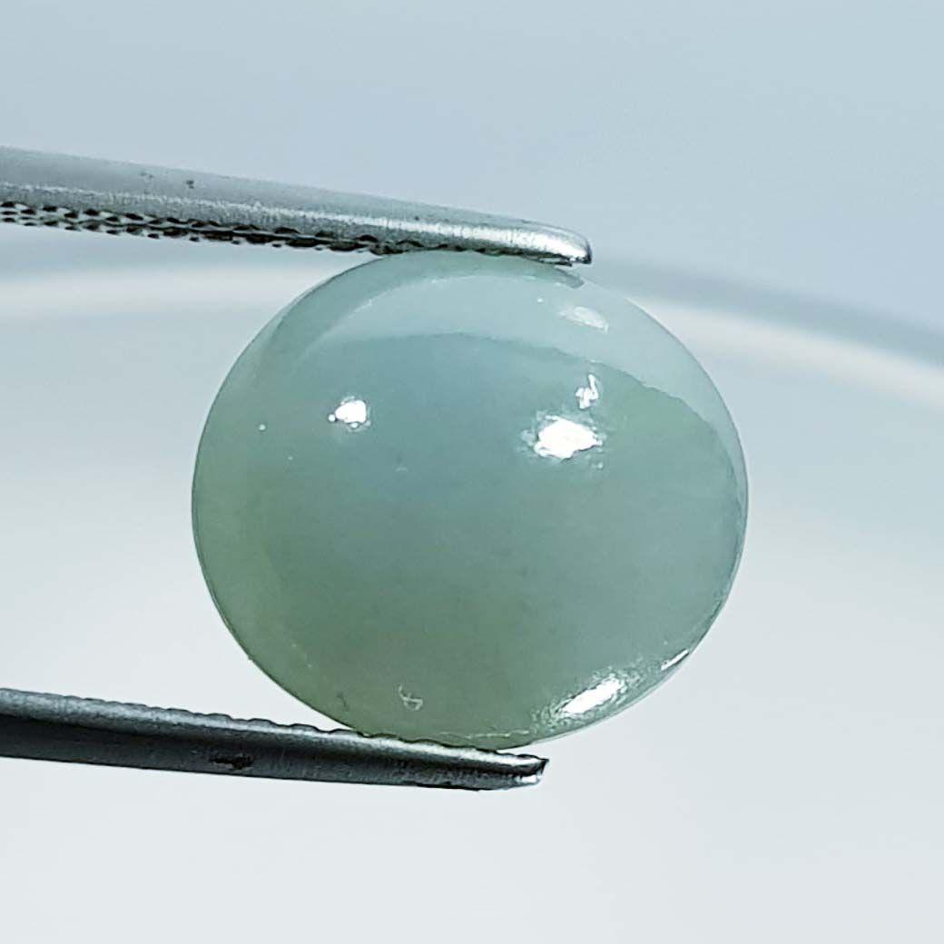 Natural Aqua Jade Oval Cabochon 5.19 ct (1 of 5)
