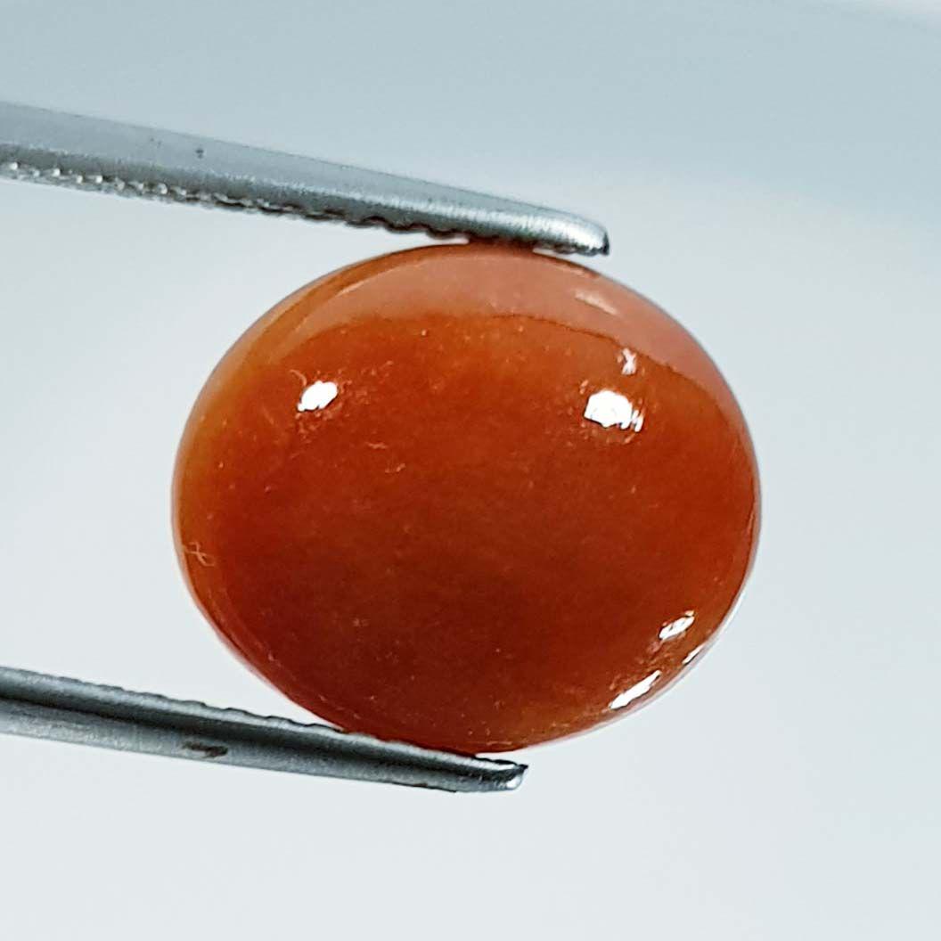 Natural Orange Jade Oval Cabochon 6.77 ct (1 of 5)