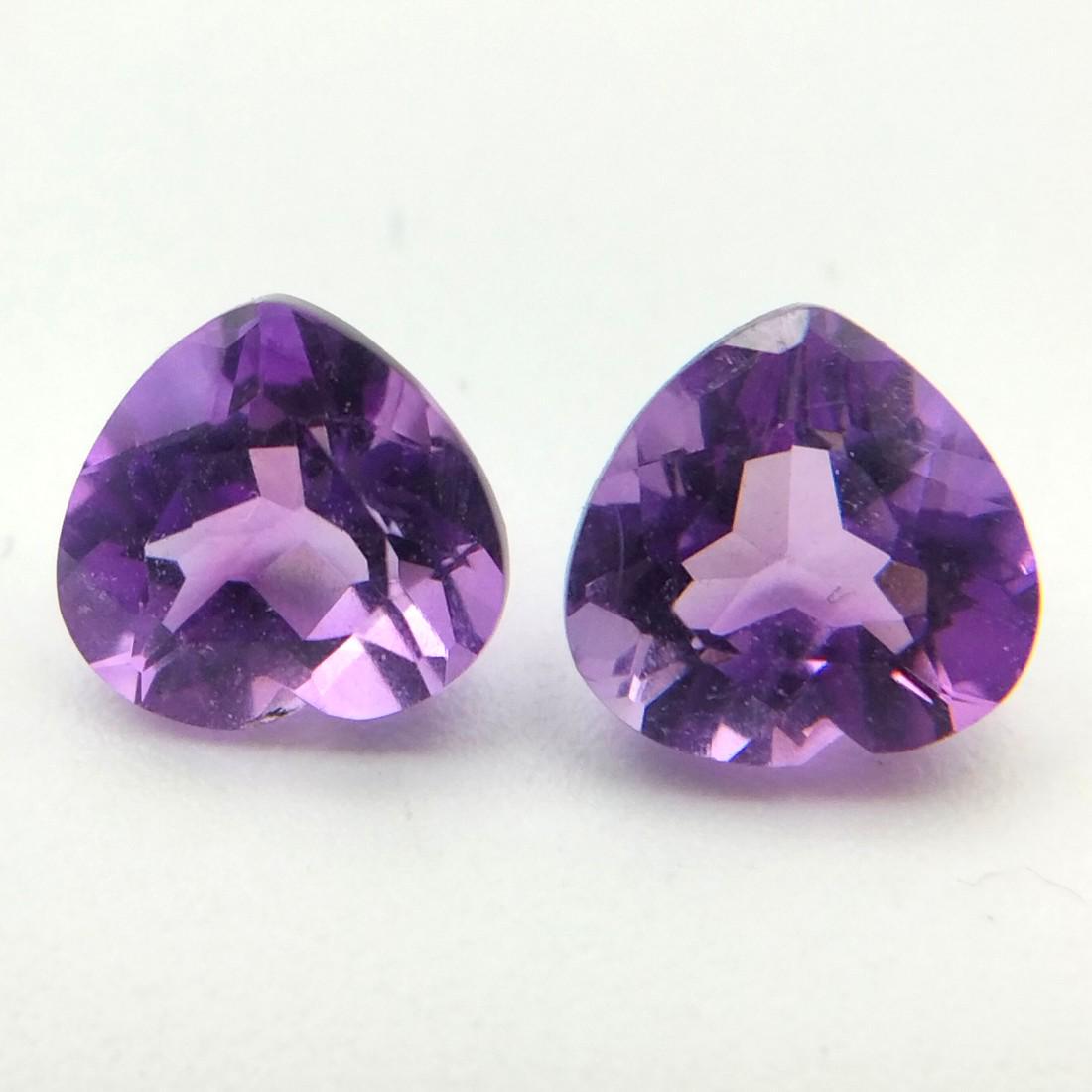 Natural Heart Cut 1.48 Carats Amethyst Loose Gemstone 2 pac (1 of 4)