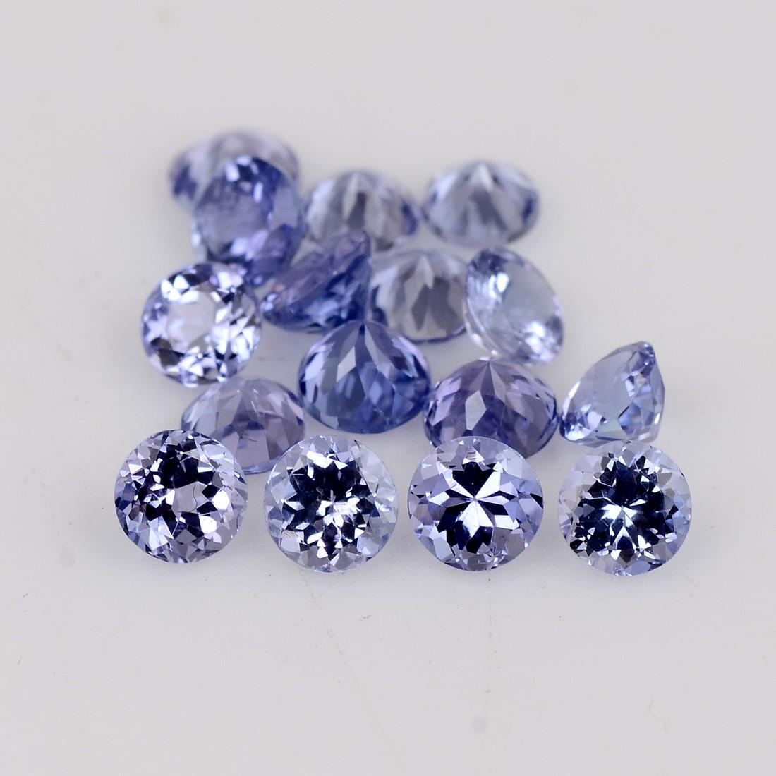 4.33 Carat Blue Color Natural Round Tanzanite Loose Gemstone 16 Pieces (1 of 7)