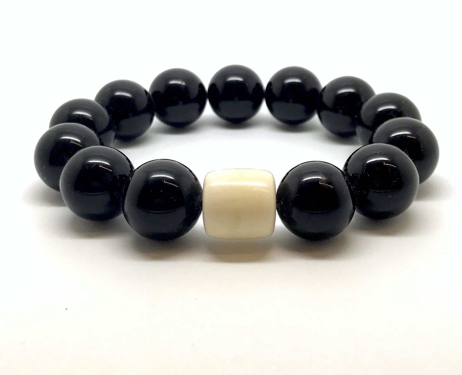 Bracelet Baltic amber cherry beads Ã¸14mm & white barrel (1 of 6)