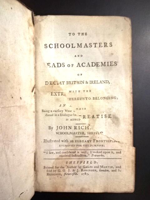 1787 A Key to Geography Richardson: Title: 1787 A Key to Geography Richardson Description: "A Key to Geography or a Complete Guide to the Use of the Globesâ€¦", by John Richardson, printed at Sheffield for the author Gales and Marti