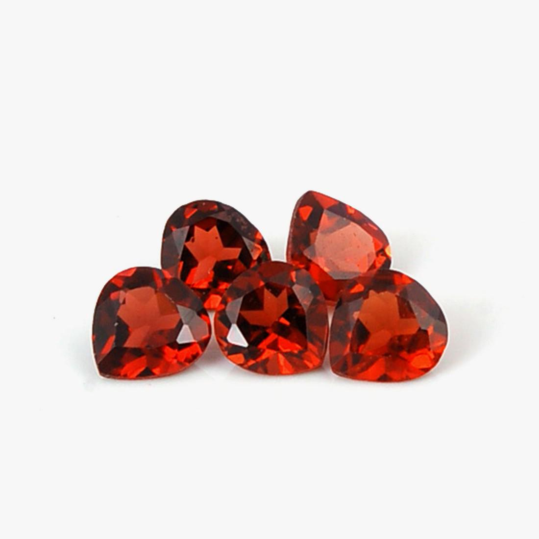 Red Color Natural 1.4 Carat Heart Garnet Loose Gemstone 5 Pieces (1 of 3)