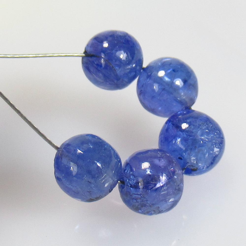 7.15 Ctw Natural 5 Drilled Tanzanite Ball Beads: No Reserve! Title: 7.15 Ctw Natural 5 Drilled Tanzanite Ball Beads Stone Clarity: Semi Transparent Gemstones: Tanzanite Carat Weights: 7.15 Size/Dimensions: 5.50 - 5.90 mm / 5 Pcs Additional Informati