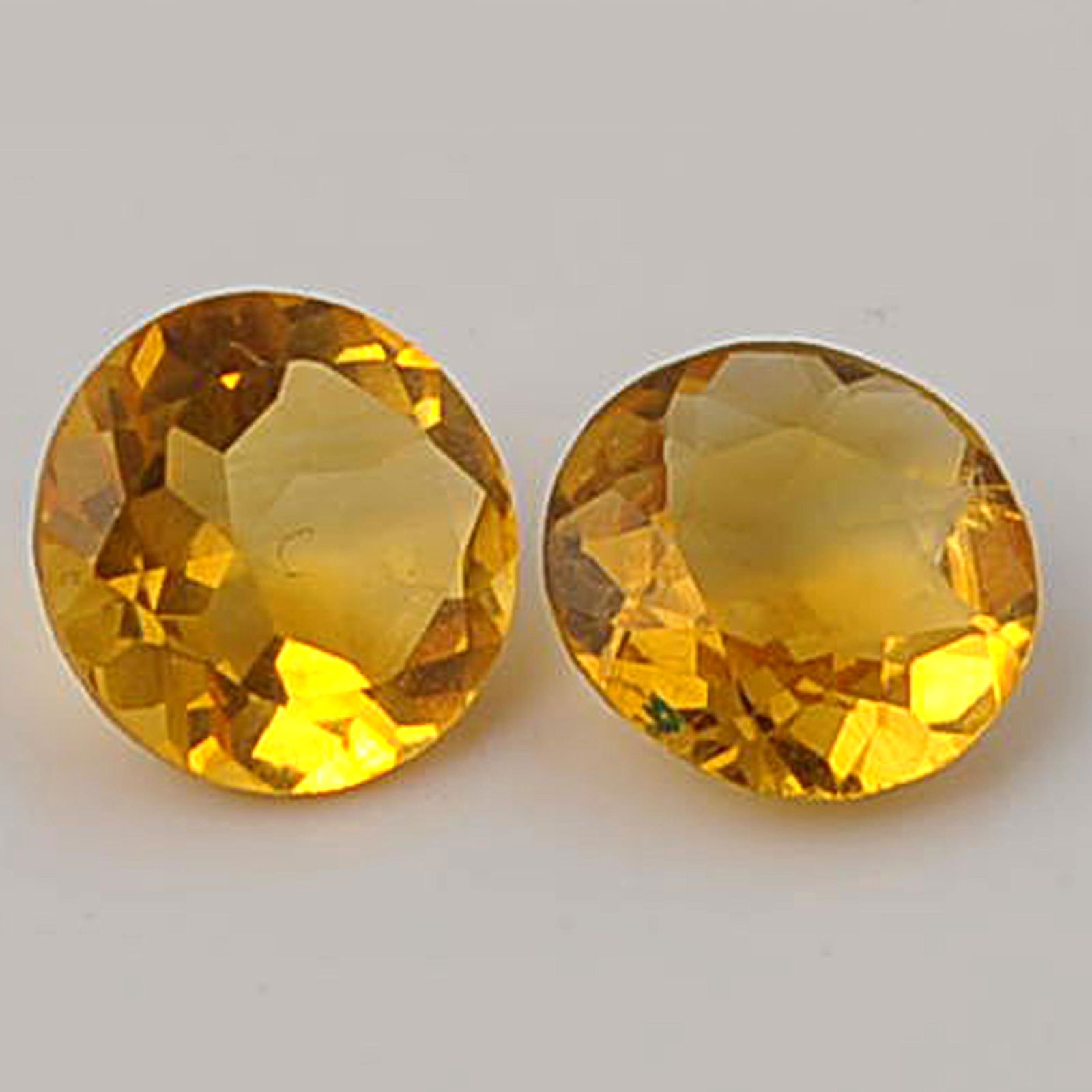 1.18 Carat Yellow Color Natural Round Citrine Loose Gemstone 2 Pieces (1 of 5)