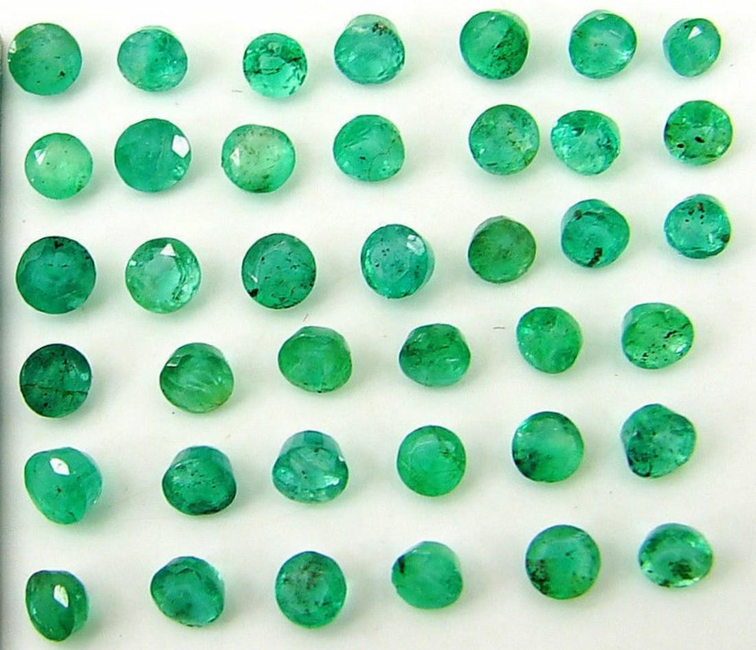 Lot of 36 Natural Round Cut Emeralds (1 of 2)