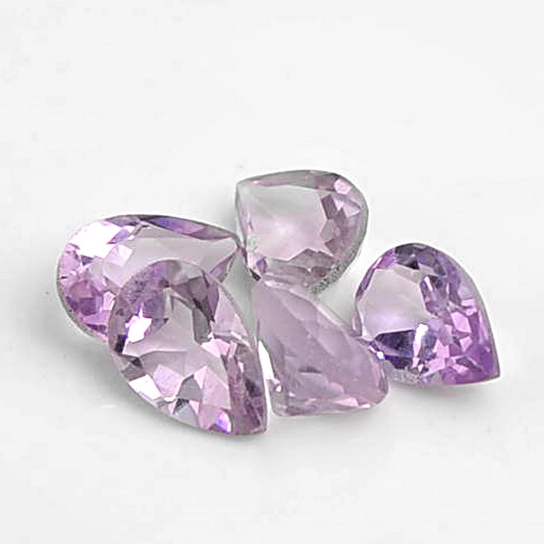 Purple Color Natural 1.85 Carat Pear Amethyst Loose Gemstone 5 Pieces (1 of 6)