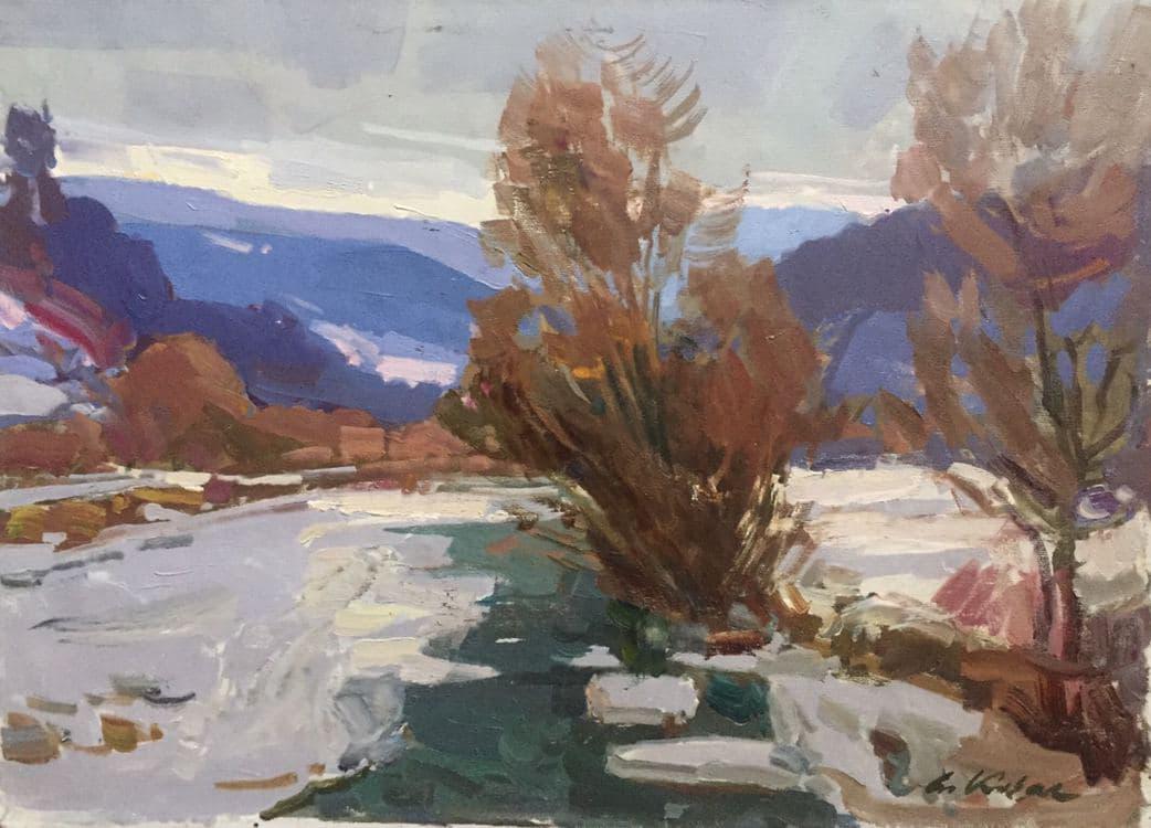 Oil painting Winter Polach Anton: 25KOV Painter: Polach Anton Michailovich S?ze: 40x55 cm/15.7x21.6 inches Components: oil, canvas Original painting CONDITION: exellent ERA: 2008 Anton Michailovich laureate of the award named after J.