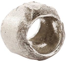 VIKING SILVERED BEAD, 9TH-11TH CENTURY AD: Silvered bronze, about 6mm diameter and 6mm length. Professionally refurbished with the silver surface restored. Reserve: $20.00 Shipping: Domestic: Flat rate of $12.95 (for one or more lots) to anywh