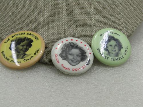 Vintage 3 Shirley Temple Doll Badges - Mid-Century (1 of 8)
