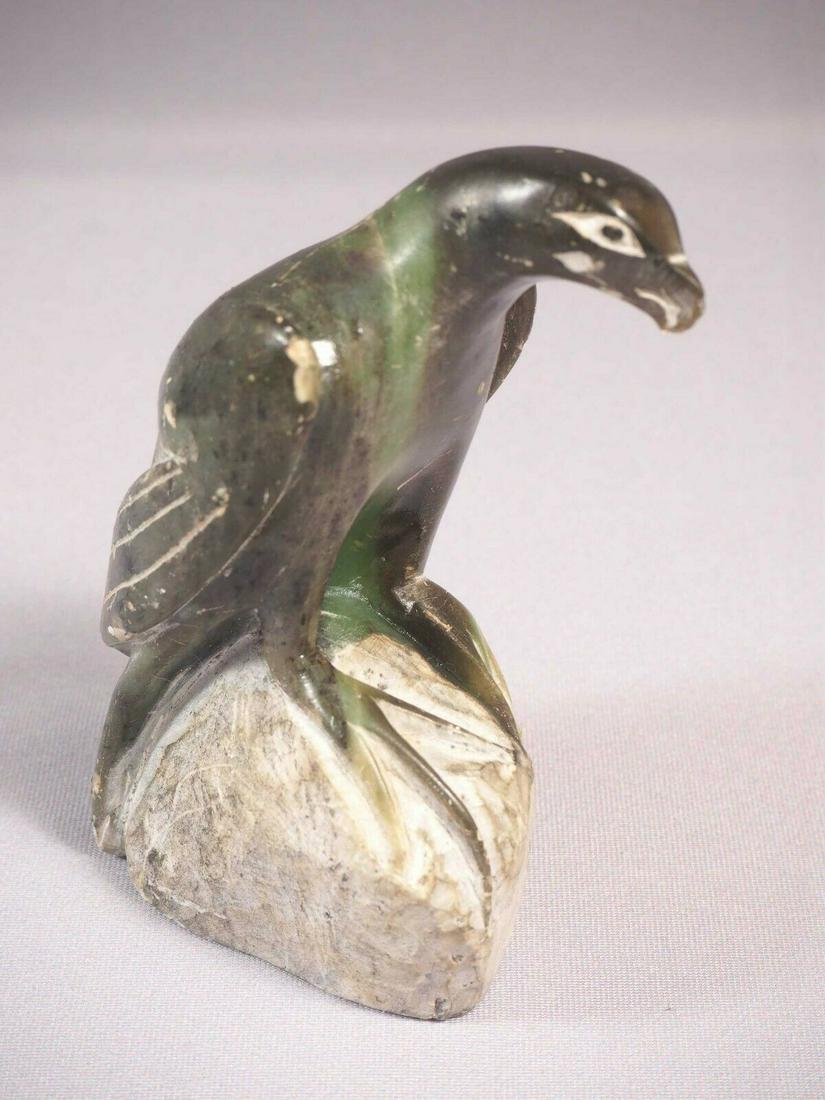 Inuit Eskimo Native American Soapstone Carving Bird Hawk Joshua Sivuarapik Sheeg (1 of 6)
