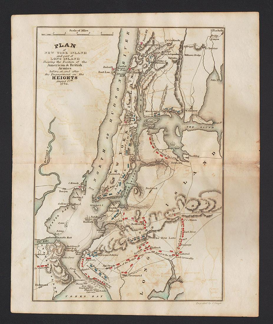 Scarce Amer. Rev. War map showing Manhattan, Marshall/Yeager 1832 (1 of 3)