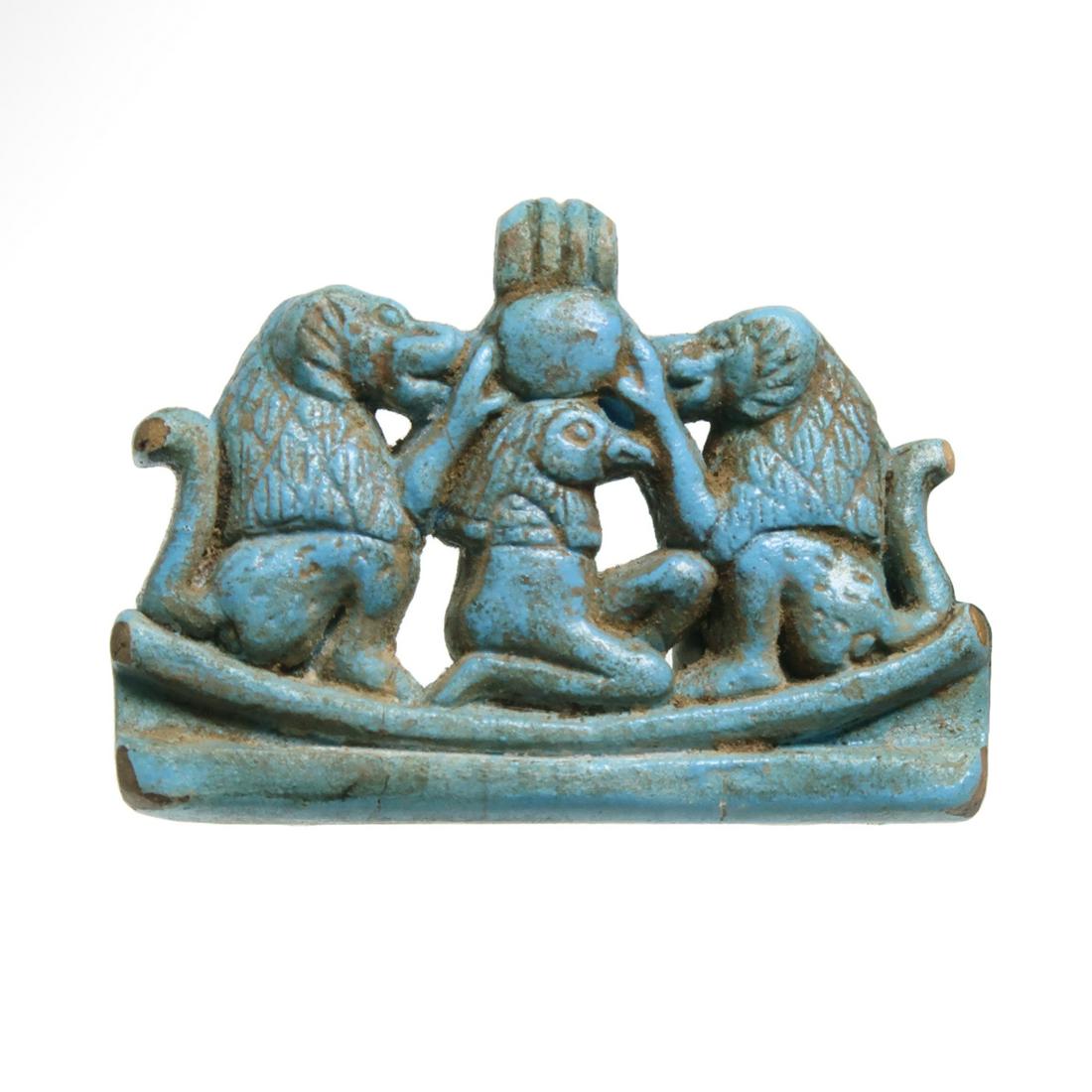 Egyptian Faience Composition with Baboons and Anthropomorphic Horus, c. 900 B.C. (1 of 6)
