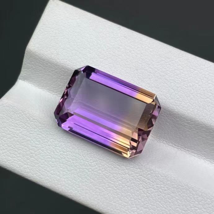 Natural Emerald Cut 13.96 Carats Ametrine Loose Gemstone (1 of 8)