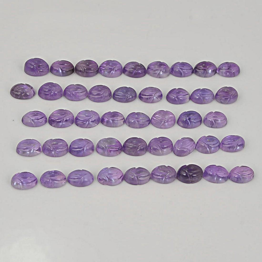 24.75 Carat Purple Color Oval Natural Amethyst Loose Gemstone 44 Pieces (1 of 6)