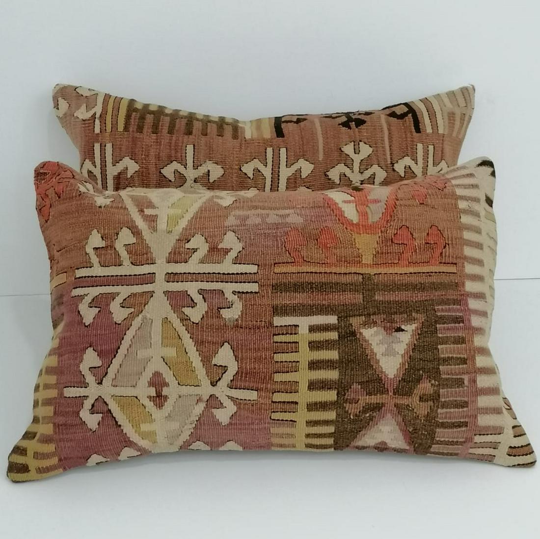 2x Kilim Cushion Pillow Cover,from Handwoven Old Kayseri Turkish Kilim Vintage (1 of 15)