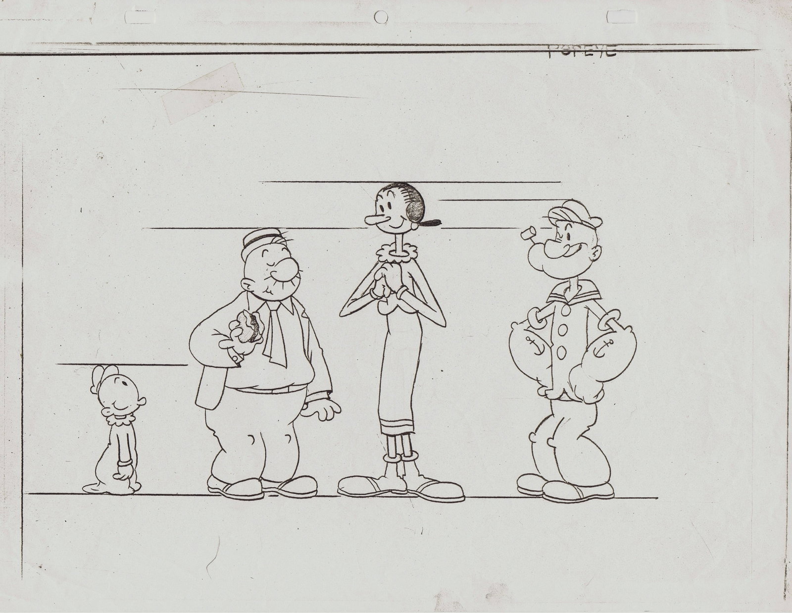 Popeye Model Sheet Olive Oyl and Wimpy (1980's) (1 of 2)