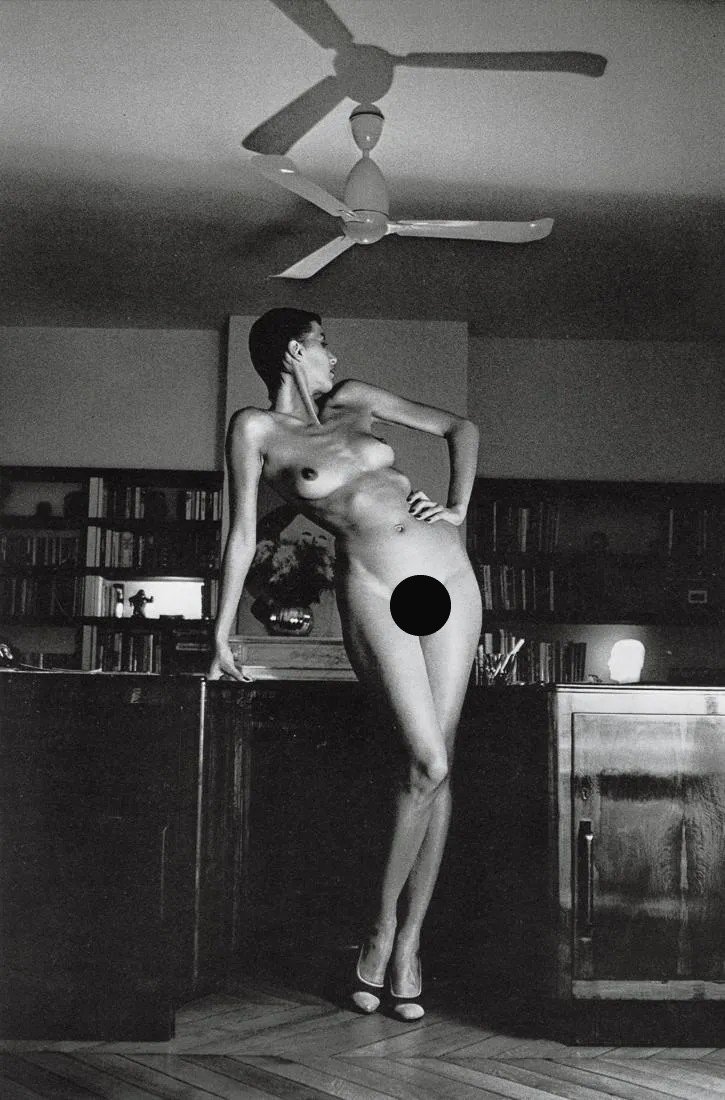 HELMUT NEWTON - In My Studio, Paris, 1978: Artist: Helmut Newton Title: In My Studio, Paris, 1978 Medium: Photo Litho, 1979, USA Dimensions: 6.55x9.95" Description: Heat Wax Mounted on 11x14" Conservation Board Artist Bio: Helmut Newton (1920-