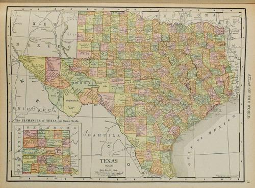 1914 Rand McNally Map of Texas [verso] Oklahoma -- Texas [verso] Oklahoma (1 of 2)