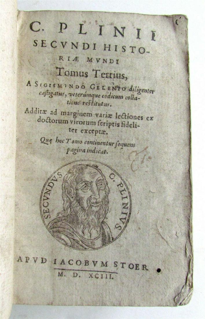 1593 Pliny the Elder HISTORIA MUNDI antique in LATIN (1 of 8)