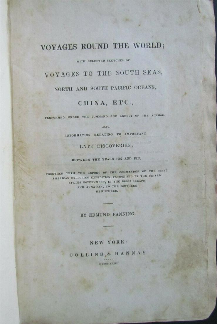 1833 VOYAGES AROUND THE WORLD SOUTH SEAS CHINA by E.FANNING antique 1st EDITION (1 of 5)