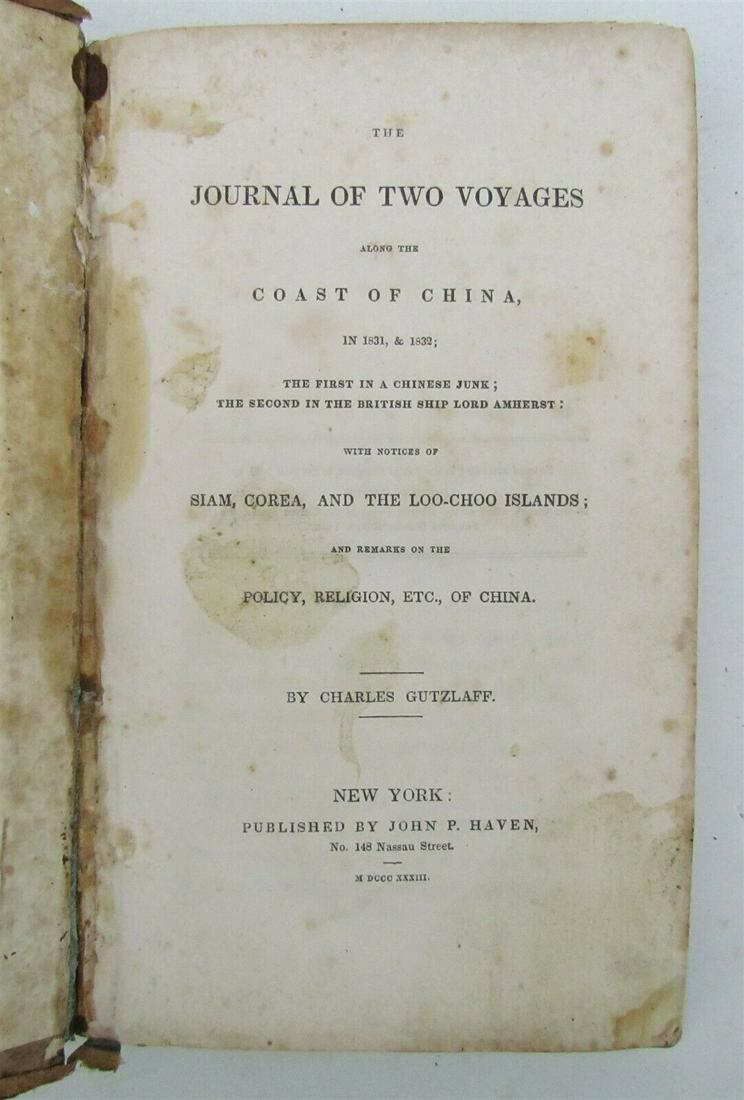 1833 VOYAGES ALONG COAST of CHINA Siam Korea Loo-Choo Islands antique (1 of 6)